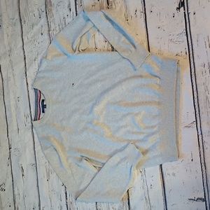 Tommy Hilfiger Men's Gray Cotton V Neck Sweater L